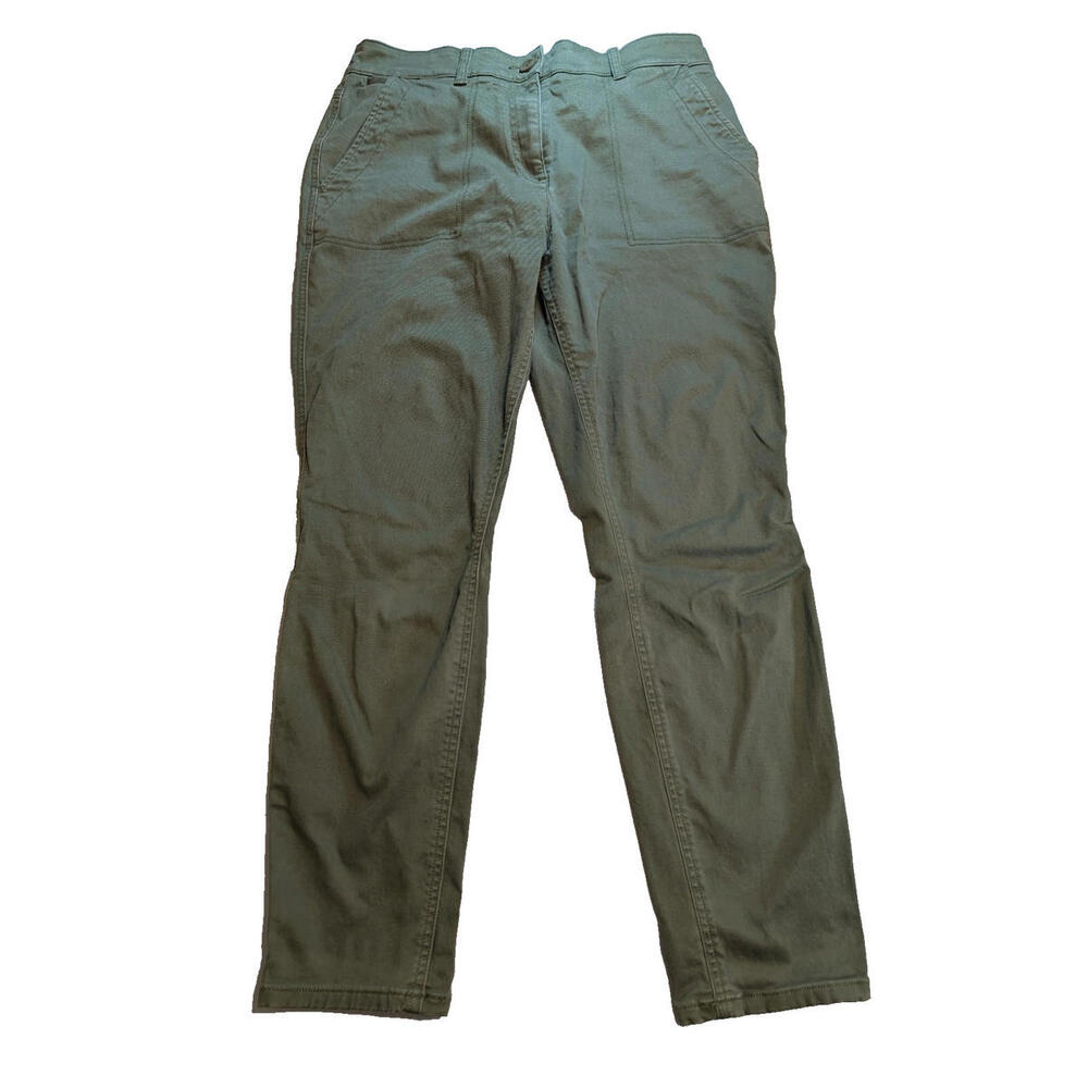 Ann Taylor Women's Chino Khaki Pants, 10, Olive Green